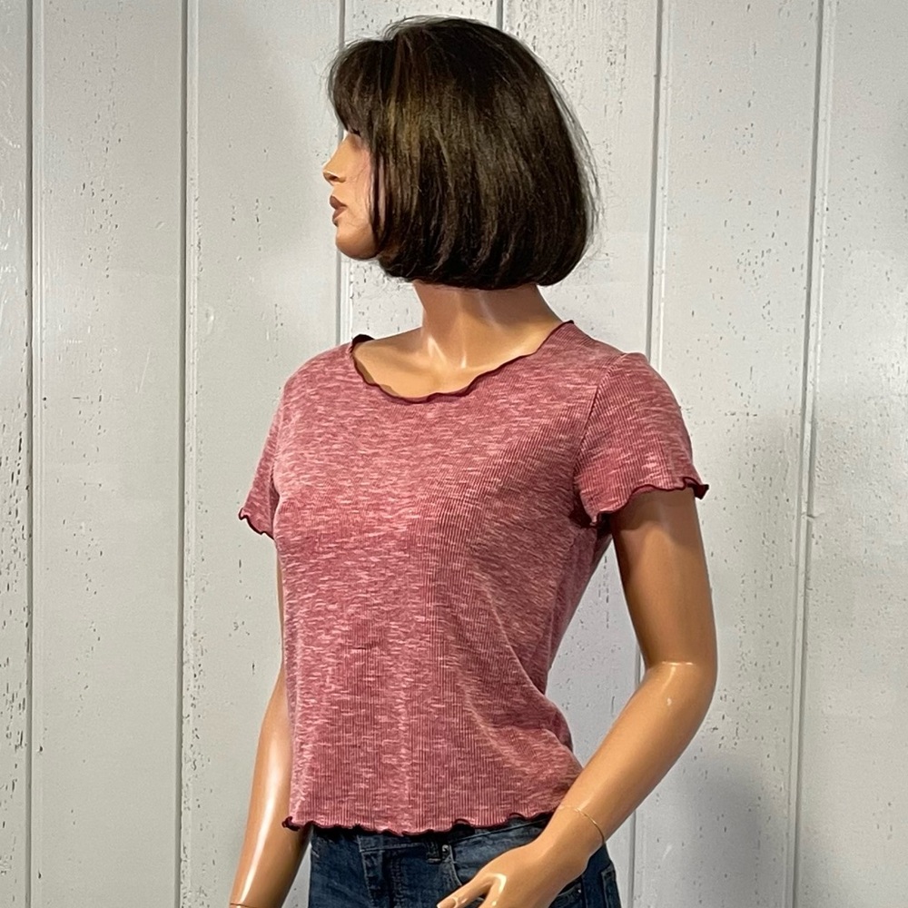 Threads Studio Women's Ribbed Short Sleeve Tee Sz S